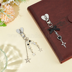 Décorations de pendentif en alliage 2pcs&nbsp;HJEW-ME00101