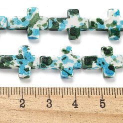 Backfarbe synthetische türkise Perlenstränge&nbsp;G-H060-01F