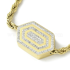 Bracciale a maglie esagonali con zirconi cubici&nbsp;BJEW-Q775-06G