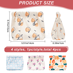 4 Stück 4 Stil Mini Oxford Tuch wasserdicht bedruckt Mehrzweck Schrapnell Make-up Taschen&nbsp;AJEW-CP0005-39