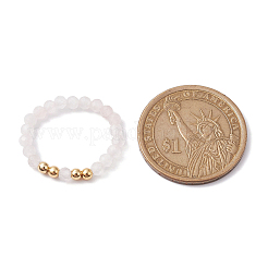 3 Uds. Juego de anillos elásticos con cuentas de cuarzo rosa natural de 3 estilos&nbsp;RJEW-JR00647-02