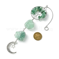 Décorations pendentif arbre de vie aventurine verte naturelle&nbsp;HJEW-JM01855-03