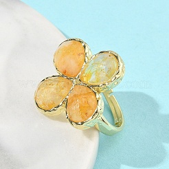 Verstellbare Fingerringe aus facettiertem&nbsp;RJEW-A092-01G-10