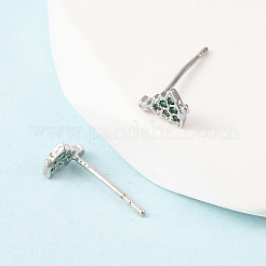 Messing Micro Pave Zirkonia Charisma Baum Ohrstecker&nbsp;EJEW-L278-09P