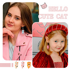 Kit para hacer aretes colgantes de resina con forma de gato diy&nbsp;DIY-TA0009-93