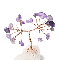 Decorazioni con albero della vita in trucioli di ametista naturale&nbsp;DJEW-P022-01B-01