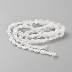 Rose en organza avec ruban en dentelle de perles en plastique&nbsp;OCOR-WH0078-330B