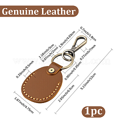 Portachiavi con ciondolo ovale in pelle di mucca&nbsp;KEYC-WH20001-17A