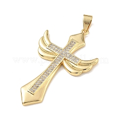 Pendentifs en laiton de Pâques sertis de micro-pavés de zircone cubique transparente&nbsp;KK-A303-09I-G