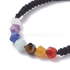 Chakra-Armbandset aus geflochtenen Perlen aus Nylonschnur&nbsp;BJEW-JB07251