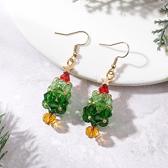 Weihnachtsbäume 304 Edelstahl Glas baumeln Ohrringe&nbsp;EJEW-MZ00606