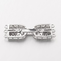 Messing-Mikro pflastern Zirkonia fach über Klammern&nbsp;ZIRC-I014-68-FF