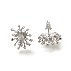 Boucles d'oreilles en laiton zircon cubique micro pavé clair&nbsp;EJEW-A121-06P
