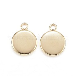 Pendentifs cabochons en acier inoxydable 304 avec placage ionique (IP)&nbsp;STAS-G127-13-8mm-G