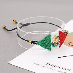 Braccialetti con maglie di perline di vetro&nbsp;QZ1731