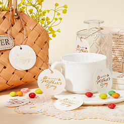 100 stücke muttertag flache runde gold stempel wort glücklich muttertag hängen tag&nbsp;DIY-SP0003-88A