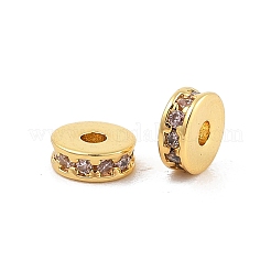 Perles de placage en laiton avec zircone cubique de micro pave&nbsp;KK-F879-15G