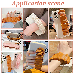 5 stücke 5 farben faltig pu leder handy handgelenk gurt&nbsp;AJEW-WR0001-74