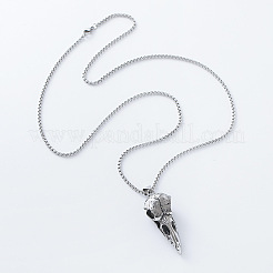 Vintage-Halsketten mit gotischem Rabenschädel-Anhänger aus Edelstahl 304 für Damen und Herren&nbsp;XV7044