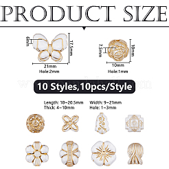100 Stück 10 Stile Metall umschlungene transparente Acrylperlen&nbsp;MACR-DC0001-17