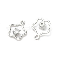 Micro ottone spianare zirconi fascino fiore&nbsp;KK-Z136-03P