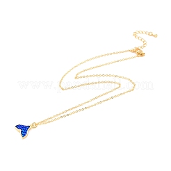 Collier pendentif en résine queue de poisson sirène&nbsp;NJEW-C009-01A-02