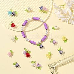 120 pz perline acriliche con pendenti in perle di plastica imitazione&nbsp;FIND-SC0019-78