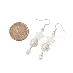 Orecchino pendente con perle di conchiglia e perline di conchiglia&nbsp;EJEW-TA00535