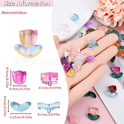 60 Stück 2 Stile sprühlackierte transparente Glasperlen&nbsp;GLAA-YW0003-98