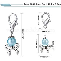 60 pz decorazioni pendenti con perline acriliche in stile tibetano&nbsp;HJEW-PH0001-51