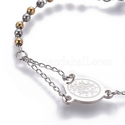 Bracelets à breloques en acier inoxydable 304&nbsp;BJEW-P258-17GP
