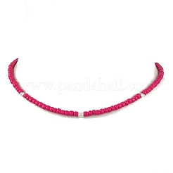 Colliers de perles de verre de 4 mm pour femmes&nbsp;NJEW-JN06543