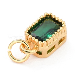 Ciondoli in vero ottone placcato oro 18k con zirconi cubici intarsiati&nbsp;ZIRC-L100-075G-02