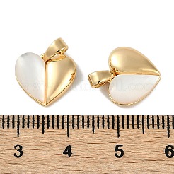 Messing Pavé natürliche Muschel Herz Charms&nbsp;KK-P283-07G