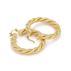Orecchini a cerchio da donna con corda intrecciata in ottone placcato cremagliera&nbsp;EJEW-C014-02G