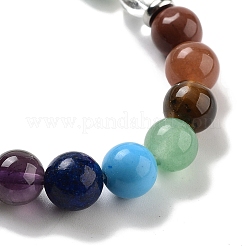 Natürliche grüne Aventurin runde Perlen Chakra Stretch-Armbänder&nbsp;BJEW-K251-01B
