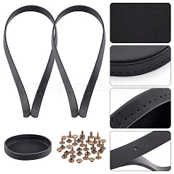 Taschengurte aus PU-Leder mit Nieten und PU-Lederboden für Stricktaschen&nbsp;FIND-PH0004-75