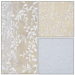 Tissus de broderie en dentelle de feuilles de polyester&nbsp;DIY-WH20081-073B