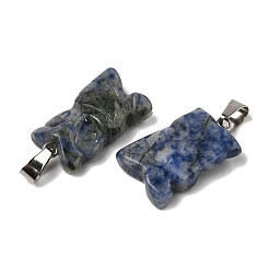 Pendentifs en jaspe tache bleue naturelle&nbsp;G-B127-09P-09