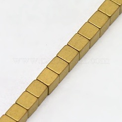 Electroplate non magnetici ematite sintetico fili di perline&nbsp;G-J170B-4x4mm-07