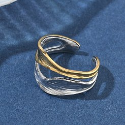 Anillos abiertos para puños de acero inoxidable 304&nbsp;RJEW-F202-01D-GP