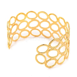 Bracelets manchettes ouverts en acier inoxydable 304 pour femmes&nbsp;LS-BJEW-G711-01F-G