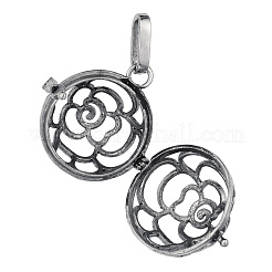 Rotondo in ottone con pendenti a gabbia di rose&nbsp;KK-E662-20AS-NR