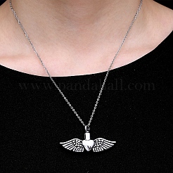 Ala con medallón de corazón collar conmemorativo para mascotas&nbsp;BOTT-PW0001-107B