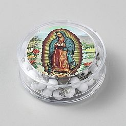 Religiöse Rosenkranz-Perlenketten aus Rondellharz&nbsp;NJEW-WH0013-72B