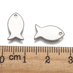Breloques en forme de poisson en acier inoxydable 304 résistant au ternissement&nbsp;LS-STAS-M037-08