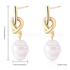 Boucles d'oreilles pendantes noeud avec perle d'imitation&nbsp;JE1099A