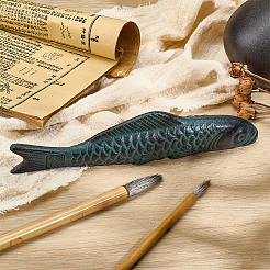 Fisch Eisen chinesische Kalligraphie Briefbeschwerer gegossen&nbsp;AJEW-WH0455-138