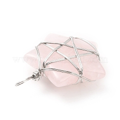 Pendentifs de quartz rose naturel&nbsp;G-D458-07P-09-RS