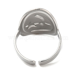 Anillo abierto de acero inoxidable 304 con forma de luna y estrella para mujer&nbsp;RJEW-M149-29P